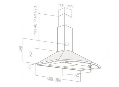 Plan Hotte en non précisé Elica Sun PRF0099347A couleur inox