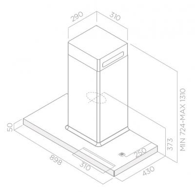 Plan Hotte en non précisé Elica Bio PRF0147266 couleur blanc et bois de chêne