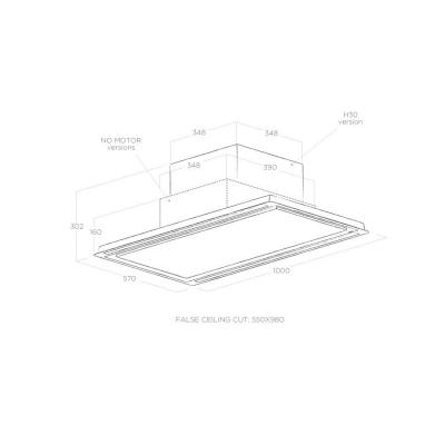 Plan Hotte en non précisé Elica Hilight PRF0146248 couleur blanc