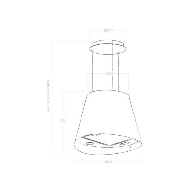 Plan Hotte en non précisé Elica Juno Urban PRF0147728 couleur effet fonte