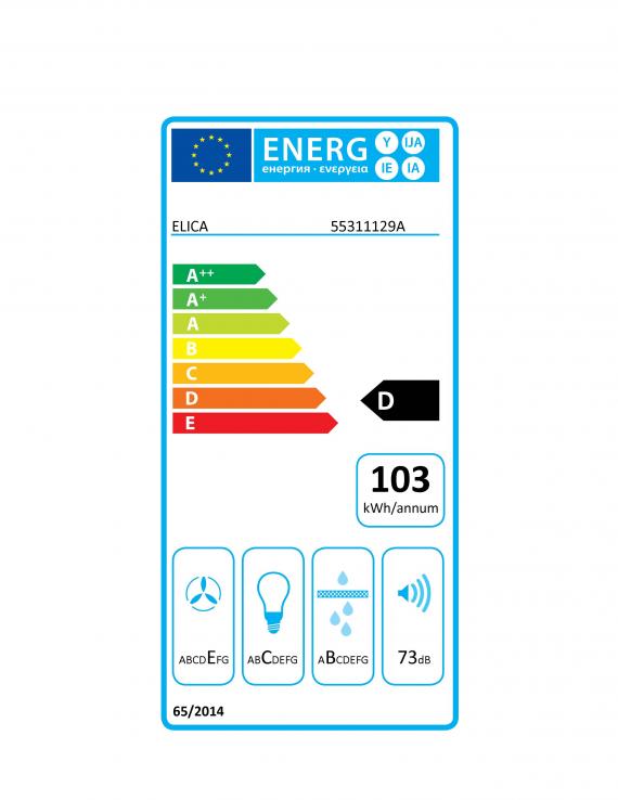 Vue 1 Hotte en non précisé Elica Krea 55311129A couleur inox