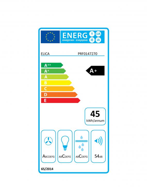 Vue 2 Hotte en non précisé Elica Loop PRF0147270 couleur cristalplant blanc et verre blanc