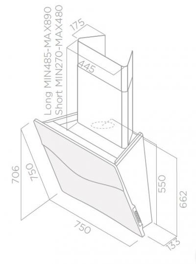 Plan Hotte en non précisé Elica Concetto Spaziale PRF0147268 couleur blanc