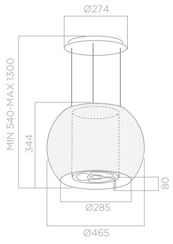 Plan Hotte en non précisé Elica Star 65414592A couleur inox et verre