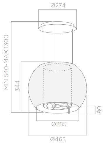 Plan Hotte en non précisé Elica Star 65414592A couleur inox et verre