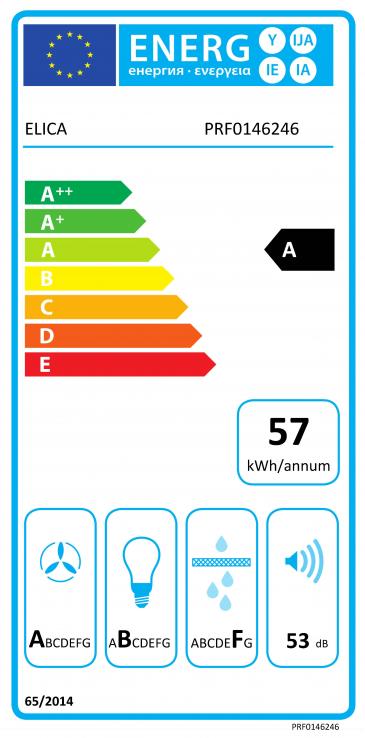 Vue 1 Hotte en non précisé Elica Hilight PRF0146246 couleur blanc