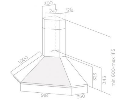 Plan Hotte en non précisé Elica Acuta PRF0121267A couleur inox