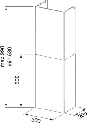 Plan Accessoires Franke CHEMINEE EVAC EXT H500-500mm NR 240917