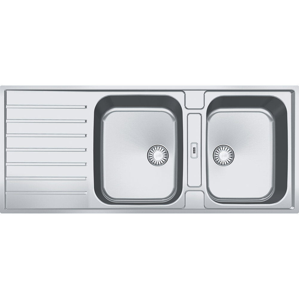  Evier en inox Franke ARGOS 666416 couleur inox 1160x510 avec 2 cuves vidage manuel AGX221