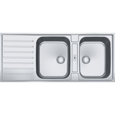  Evier en inox Franke ARGOS 666416 couleur inox 1160x510 avec 2 cuves vidage manuel