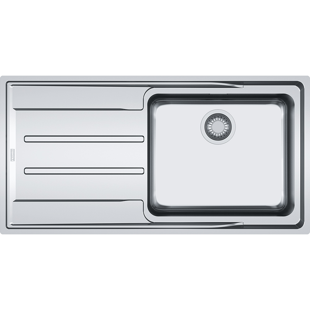  Evier en inox Franke ATON 757824 couleur inox 1004x514 avec 1 cuve vidage manuel ANX211-100