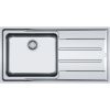 Evier en inox Franke ATON 757626 couleur inox 1004x514 avec 1 cuve vidage manuel égouttoir réversible