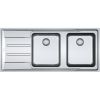  Evier en inox Franke ATON 758036 couleur inox 1164x514 avec 2 cuves vidage manuel