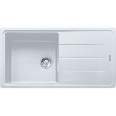  Evier en fragranit Franke BASIS 925253 couleur blanc artic 970x500 avec 1 cuve vidage automatique