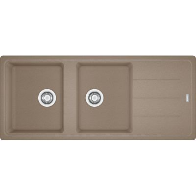  Evier en fragranit Franke BASIS 907907 couleur oyster 1160x500 avec 2 cuves vidage automatique