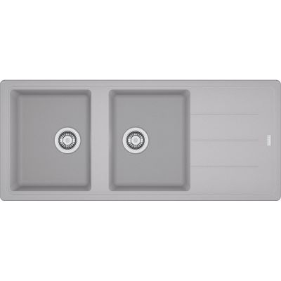  Evier en fragranit Franke BASIS 032517 couleur platinum 1160x500 avec 2 cuves vidage automatique