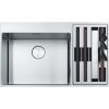 Evier en inox Franke Box Center 660792 couleur inox 860x510 avec 1.5 cuves vidage manuel égouttoir réversible