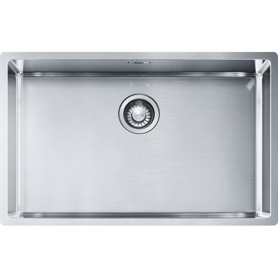  Evier en inox Franke Box 653309 couleur inox 725x450 avec 1 cuve vidage manuel