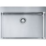  Evier en inox Franke Box 641047 couleur inox 715x510 avec 1 cuve vidage manuel