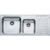Evier en inox décor Franke GALASSIA 059159 couleur inox microdekor® 1160x500 avec 1 cuve vidage manuel égouttoir réversible