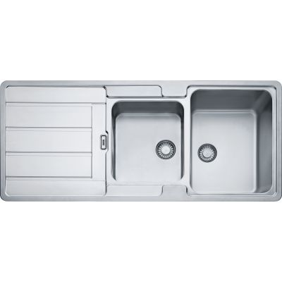  Evier en inox Franke Hydros 227296 couleur inox 1160x510 avec 2 cuves vidage manuel