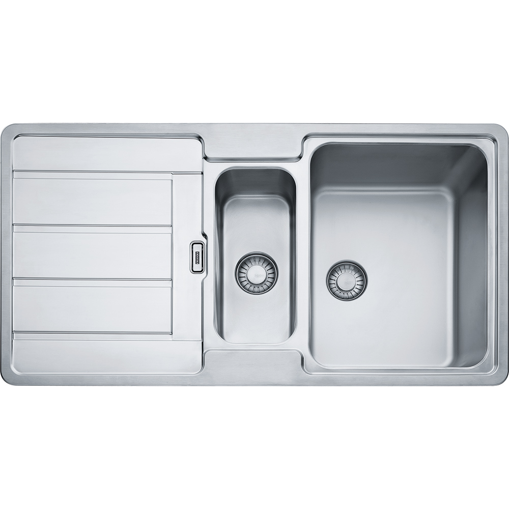  Evier en inox Franke Hydros 227302 couleur inox 965x510 avec 1 et cuve vidage manuel HDX654