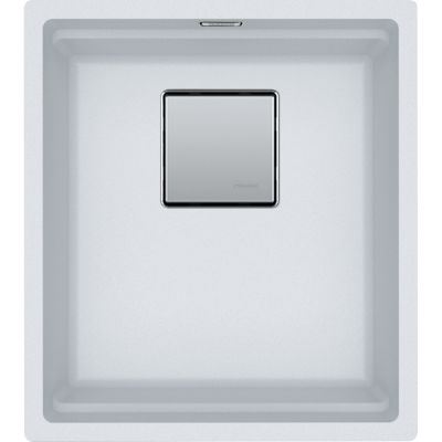  Evier en fragranit Franke Kubus 2.0 467391 couleur blanc artic 410x460 avec 1 cuve vidage manuel