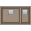  Evier en fragranit Franke Kubus 2.0 468138 couleur oyster 760x460 avec 2 cuves vidage manuel