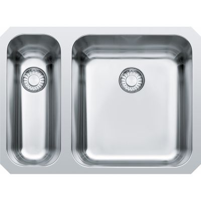  Evier en inox Franke LARGO 102336 couleur inox 575x420 avec 2 cuves vidage manuel