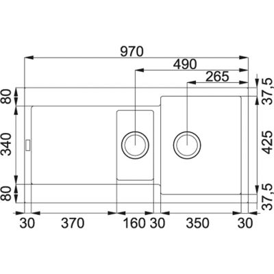 Plan Evier en fragranit Franke MARIS 094686 couleur blanc artic 970x500 avec 1 et cuve vidage automatique égouttoir réversible