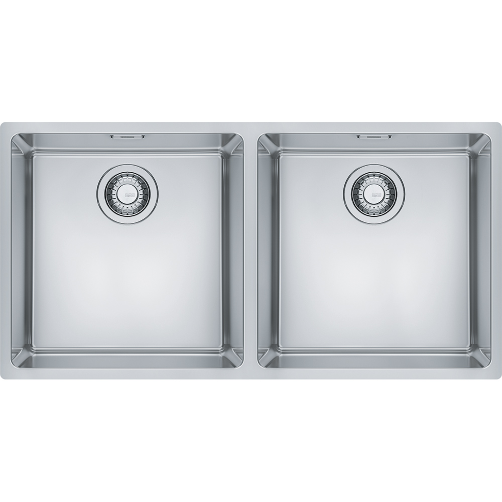  Evier en inox Franke MARIS 566032 couleur inox 865x440 avec 2 cuves vidage automatique MRX120-40-40