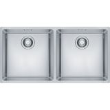  Evier en inox Franke MARIS 566032 couleur inox 865x440 avec 2 cuves vidage automatique