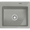 Evier en céramique Franke MYTHOS 905538 couleur gris perle mat 580x510 avec 1 cuve vidage manuel