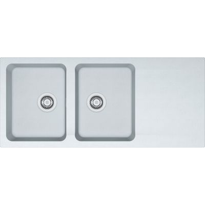  Evier en tectonite® Franke ORION 009380 couleur tectonite® blanc artic 1160x510 avec 2 cuves vidage automatique égouttoir réversible