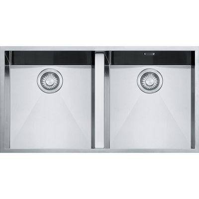  Evier en inox Franke PLANAR 095171 couleur inox 840x450 avec 2 cuves vidage automatique