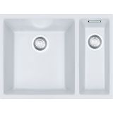  Evier en tectonite® Franke SIRIUS 008444 couleur tectonite® blanc artic 560x440 avec 2 cuves vidage automatique