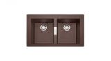 Evier en tectonite® Franke SIRIUS 511037 couleur tectonite® chocolat 860x510 avec 2 cuves