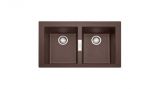 Evier en tectonite® Franke SIRIUS 511037 couleur tectonite® chocolat 860x510 avec 2 cuves