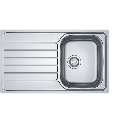  Evier en inox décor Franke SPARK 005665 couleur inox dekor® 860x500 avec 1 cuve vidage manuel