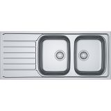  Evier en inox Franke SPARK 006457 couleur inox 1160x500 avec 2 cuves vidage manuel