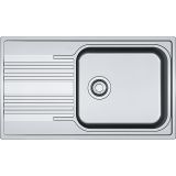  Evier en inox décor Franke Smart 640644 couleur inox dekor® 860x500 avec 1 cuve vidage manuel