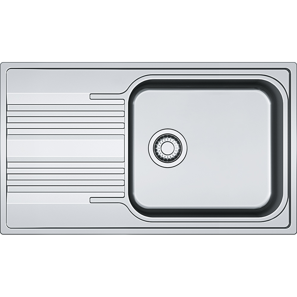  Evier en inox Franke Smart 640637 couleur inox 860x500 avec 1 cuve vidage manuel SRX611-86L
