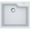  Evier en fragranit Franke Urbis 663120 couleur blanc artic 560x500 avec 1 cuve vidage manuel