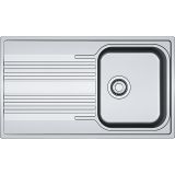  Evier en inox Franke Smart 640620 couleur inox dekor® 860x500 avec 1 cuve vidage manuel