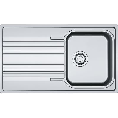  Evier en inox Franke Smart 640620 couleur inox dekor® 860x500 avec 1 cuve vidage manuel