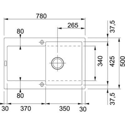 Plan Evier en céramique Franke MARIS 094600 couleur platinum 780x500 avec 1 cuve vidage automatique égouttoir réversible