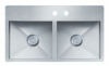 Evier en inox Franke PLANAR 009779 810x510 avec 2 cuves vidage manuel