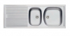Evier en inox Franke Eurostar 017661 avec 2 cuves égouttoir réversible