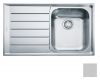 Evier Franke Neptune NET 611 à encastrer en inox microdekor égouttoir à gauche 360x420x180