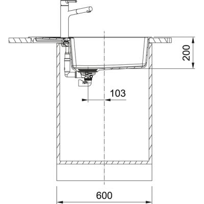 Plan 2 Evier Franke CNG 611-XLC BLANC ART MANU CENTRO 913461